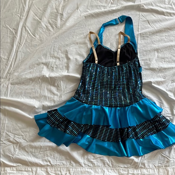Weissman Shimmering Blue and Black Kids Dance Costume - Picture 2 of 3